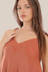 long Sleeveless dress with asymmetric hemline